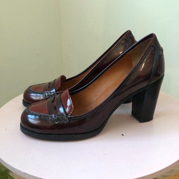 Marc Jacobs Red Brown Vintage style Patent Leather Block Heels Size 36 A… - Picture 4 of 11